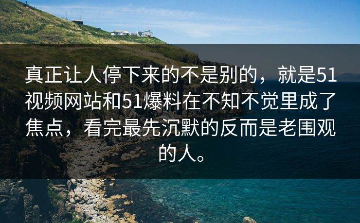 真正让人停下来的不是别的，就是51视频网站和51爆料在不知不觉里成了焦点，看完最先沉默的反而是老围观的人。  第1张