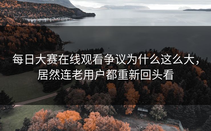 每日大赛在线观看争议为什么这么大，居然连老用户都重新回头看  第1张