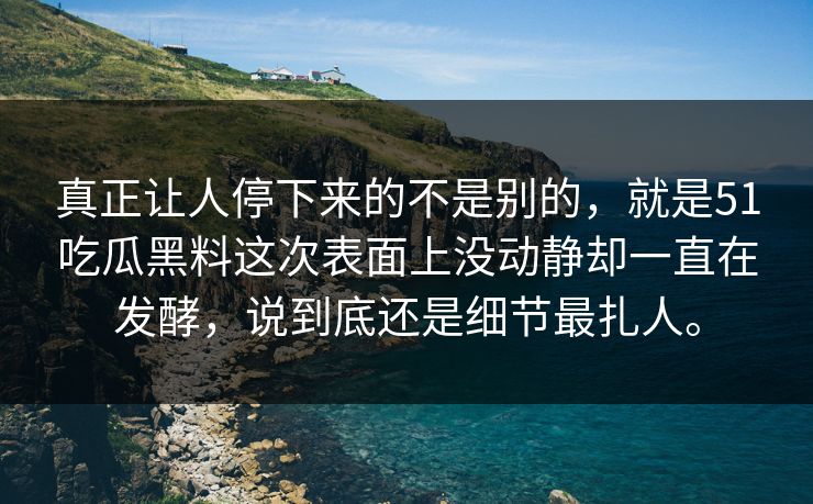 真正让人停下来的不是别的，就是51吃瓜黑料这次表面上没动静却一直在发酵，说到底还是细节最扎人。  第1张