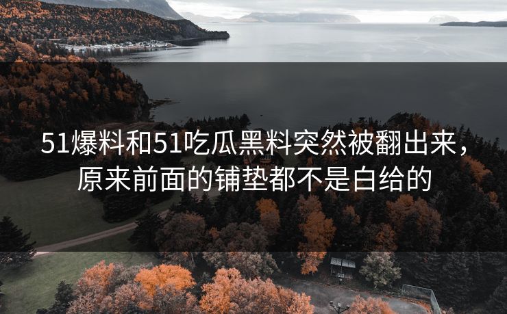 51爆料和51吃瓜黑料突然被翻出来，原来前面的铺垫都不是白给的  第1张
