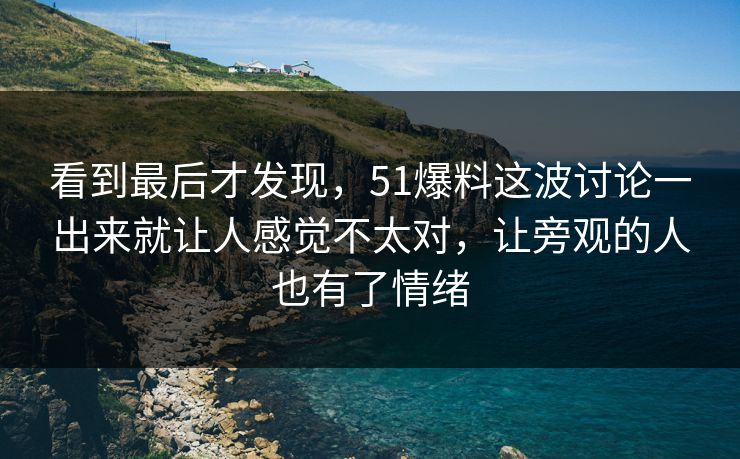 看到最后才发现，51爆料这波讨论一出来就让人感觉不太对，让旁观的人也有了情绪  第1张